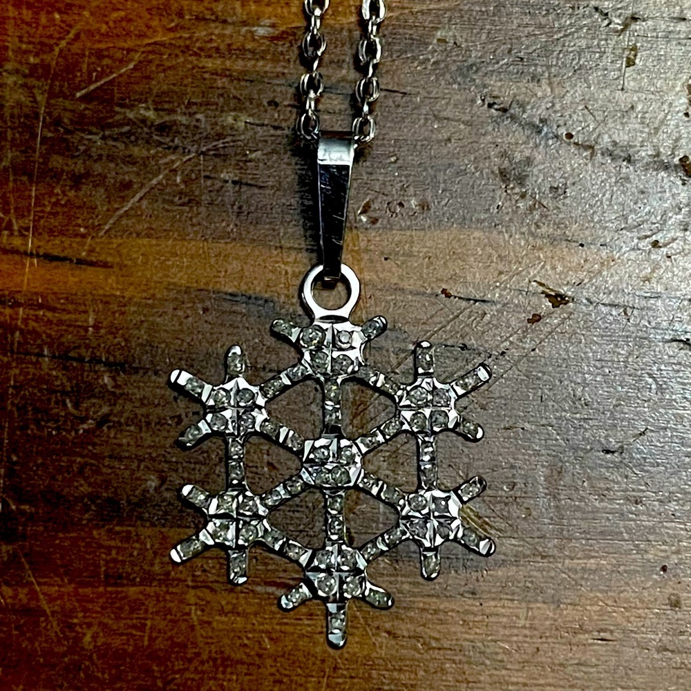 14k White Gold Snowflake necklace